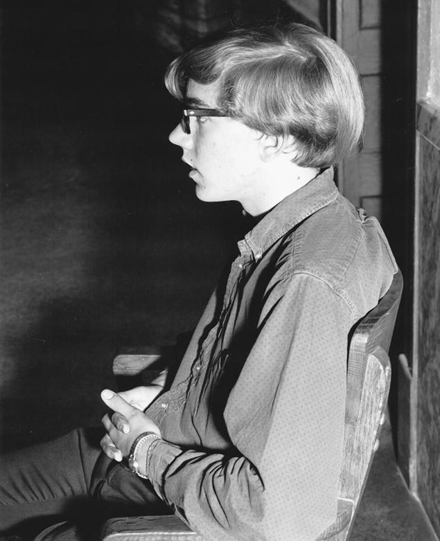 James Gordon Wolcott, 15, at the Georgetown Courthouse on Aug. 5, 1967. He was being held for the murder of his parents and teen sister.