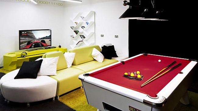 The engineers level at London?s Google hub comes complete with pool tables and gaming consoles. Picture: Penson Group/Google