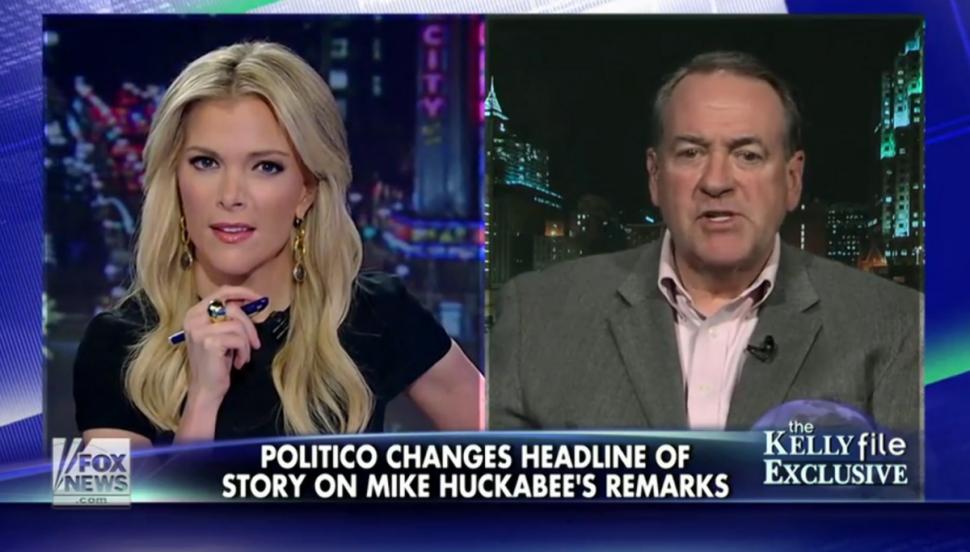 Megyn Kelly takes Mike Huckabee  to task on Fox News.